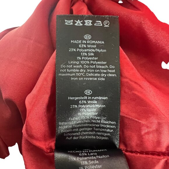 Hobbs London Sleeveless Wool Silk Blend Tweed Shift Dress in Red Size UK 8 US 4 - Picture 7 of 10